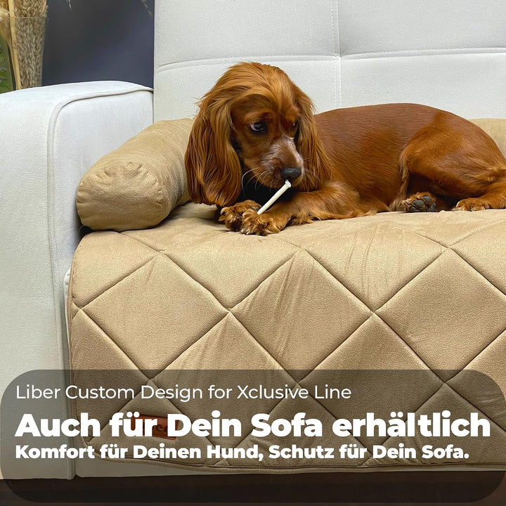 by LIBER Home Hundebett Auto waschbar beige, Autositz für Hunde 95x55cm, Schonbezug für Vordersitz u