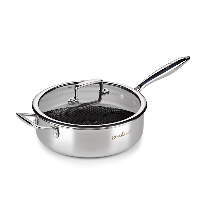 ROSMARINO HexaPro 3.0 High Gourmet Topf 24 cm, Hochwertige Technologie, Edelstahl Hohe Pfanne mit De