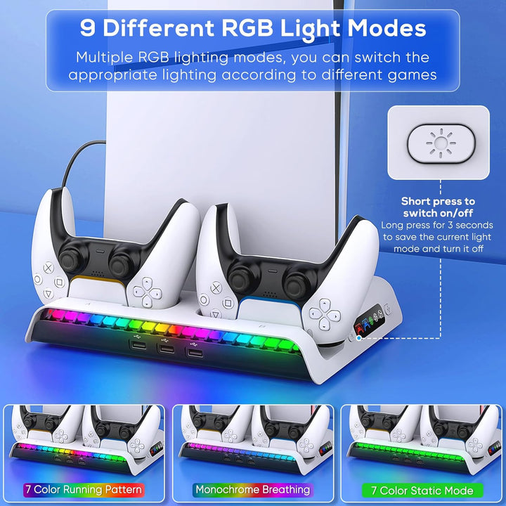 FASTSNAIL ASTSNAIL Standfuss für PS5/PS5 Pro/PS5 Slim, Lüfter Ständer für Playstation5 Digital/Disc