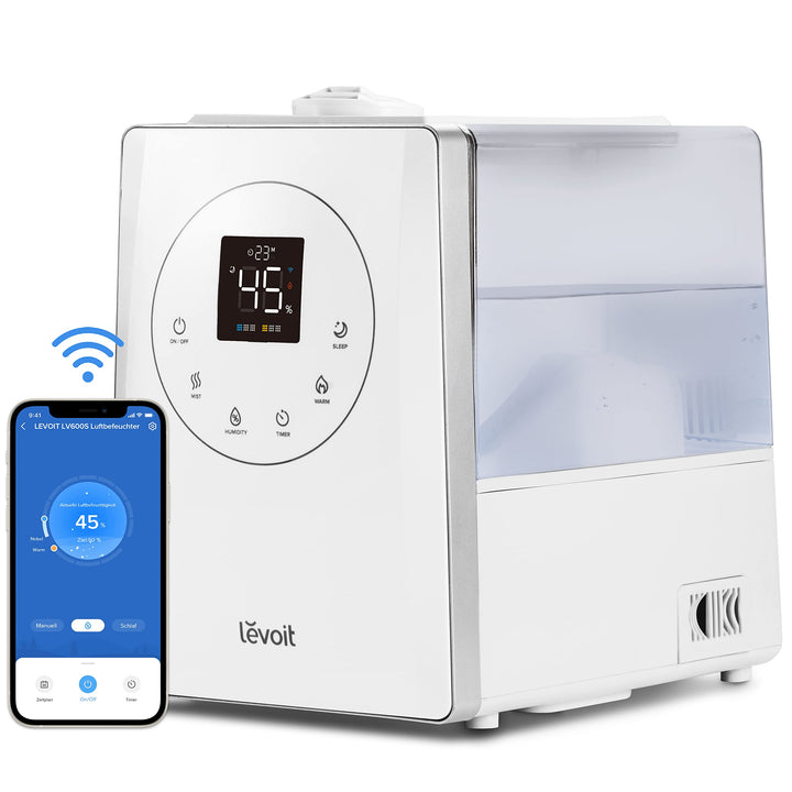 LEVOIT Luftbefeuchter, Smart 6L Top-Fill Warmer/Kalter Nebel mit Alexa/APP Steuerung, Schlafmodus, T