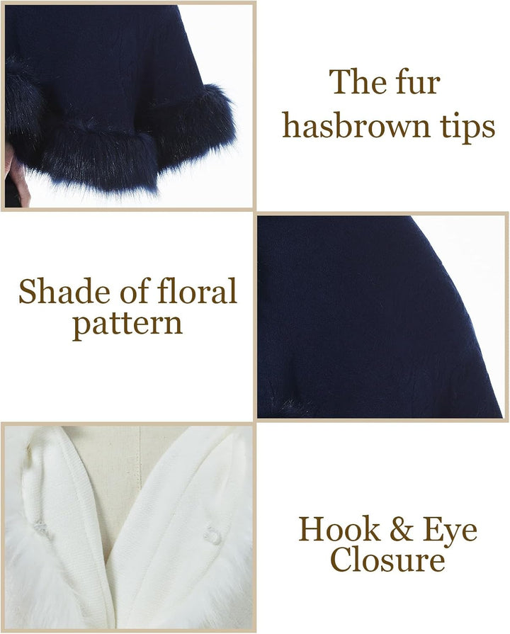 BEAUTELICATE Kunstpelz Schal Stola Bolero Damen Für Frauen Hochzeit Abend Braut Brautschal Brautstol
