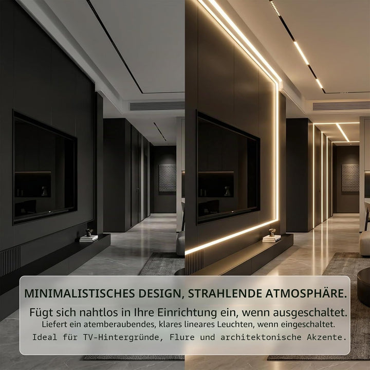 LED Profil Schwarz, LED Schiene Diffusor für Akustikpaneele Beleuchtung – 12x12mm Flexibles Silikon