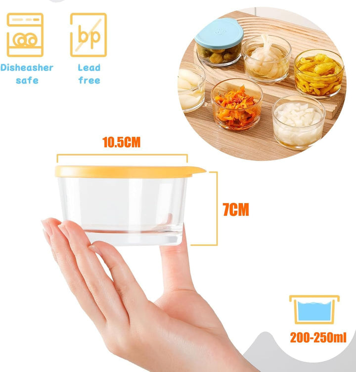 8 Stück Salatdressing Behälter,200ml Glas kleine Würze mit Deckel,Lebensmittelbehälter,Overnight Oat