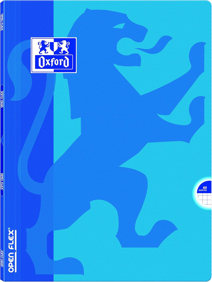 Oxford OPENFLEX Schulheft A5 Kladde 60 karierte Blätter mit Seitenrand, Schulbuch, Optik Paper 90 g,