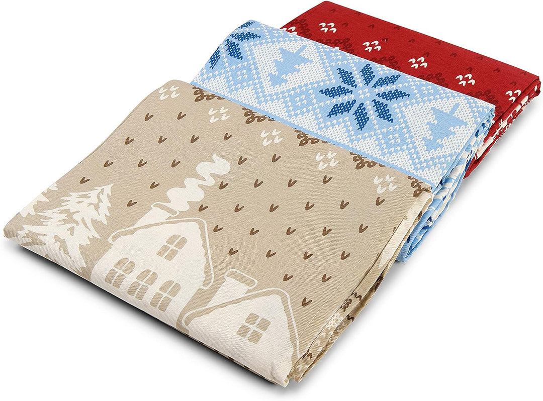 HomeLife - Überwurf Sofaüberwurf bunt Muster Bergdorf [180 x 260 cm] - Mehrzweck-Überwurf aus Baumwo