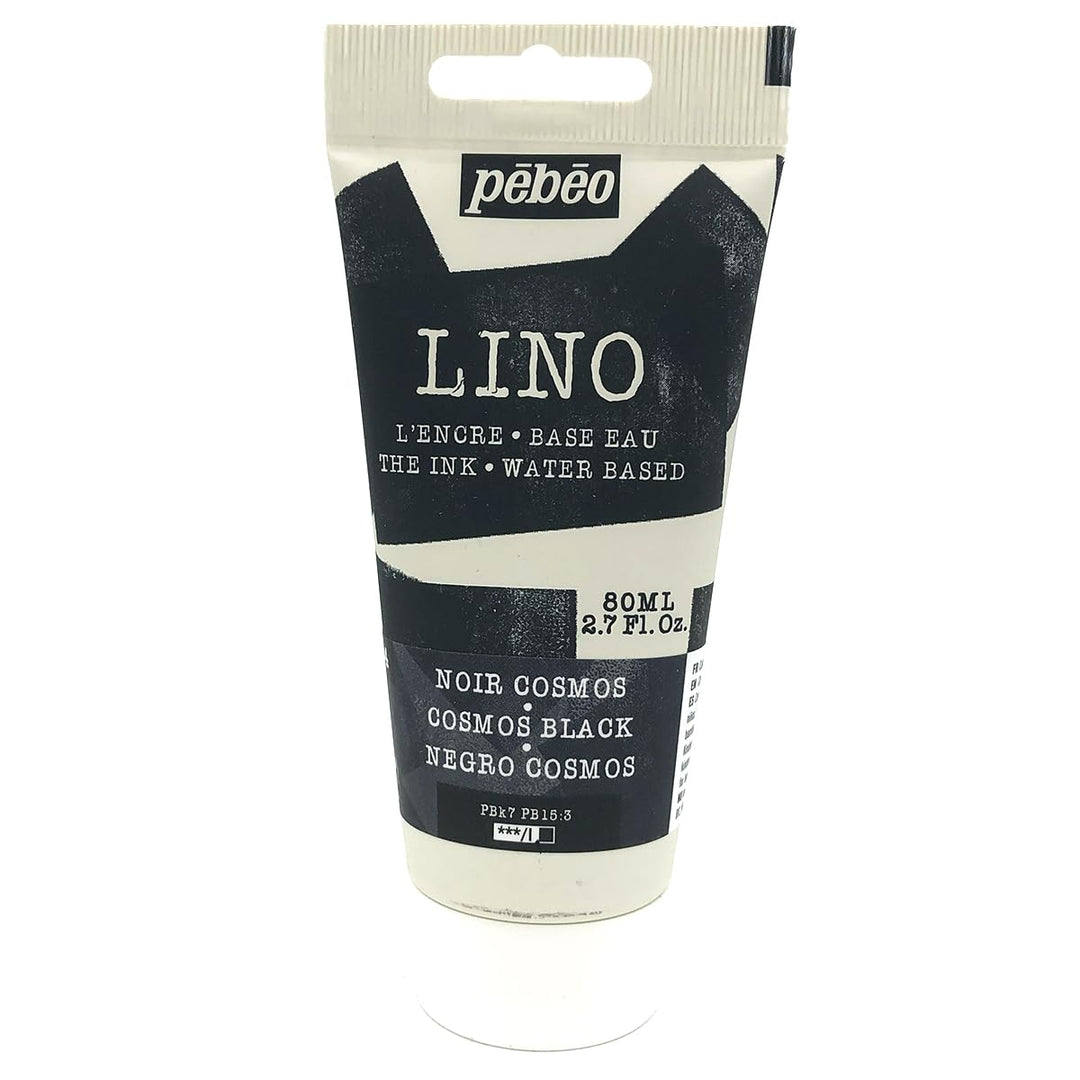 Pébéo Lino-Tinte, schwarz, Cosmos 80 ml – Lino-Tinte auf Wasserbasis, ultra-pigmentiert und blickdic