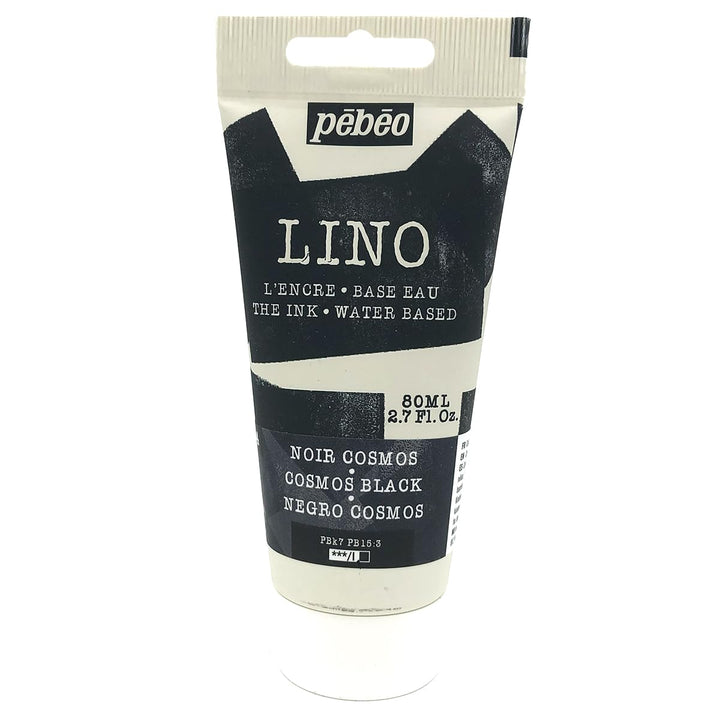 Pébéo Lino-Tinte, schwarz, Cosmos 80 ml – Lino-Tinte auf Wasserbasis, ultra-pigmentiert und blickdic