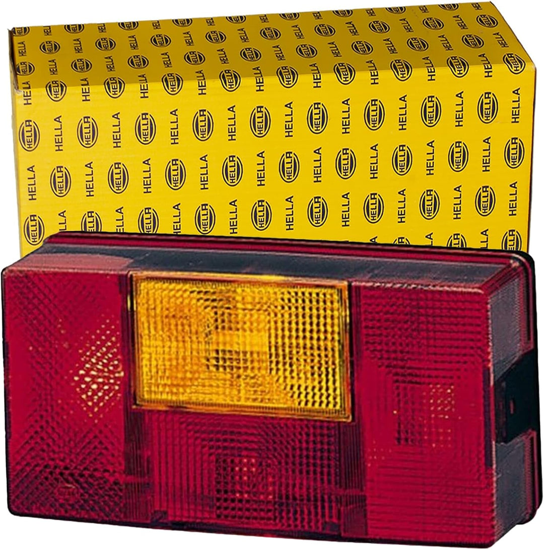 HELLA Rückleuchte - Glühlampe - 24V / 12V - Einbau - ECE/nicht SAE - Lichtscheibenfarbe: rot/gelb -