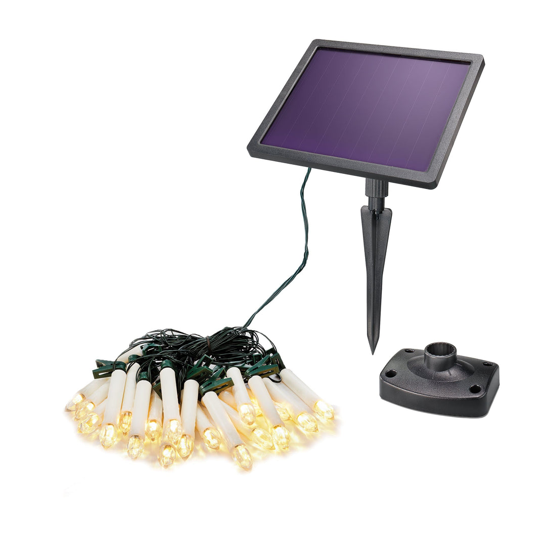 Esotec Solar Weihnachtsbaum Lichterkette, 10m, 20 LED Kerzen, warmweiss, klemmbar, LiFePo4 Akku, Zul