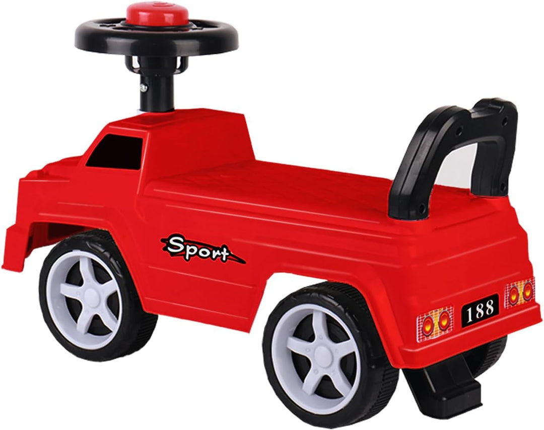Rutschauto für Kinder, mit Hupe und Staufach, mit Hupe, Stauraum unter dem Sitz, Rutschfläche für Kl