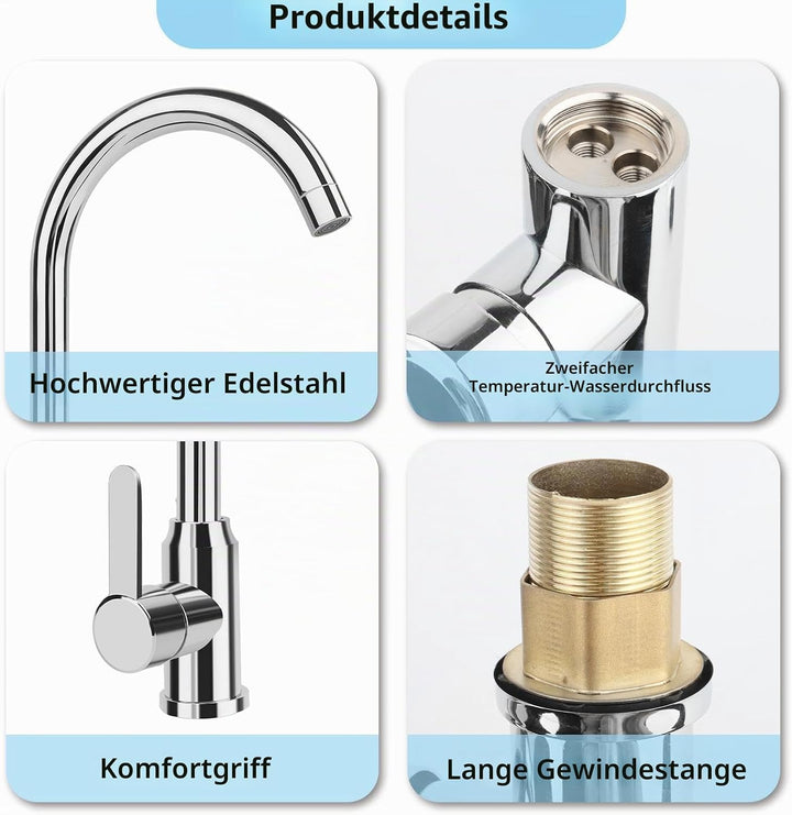 Wasserhahn Küche Wasserhahn Küchenwasserhahn Spüle Küchenamatur Mischbatterie Küche Armatur Küche Sp