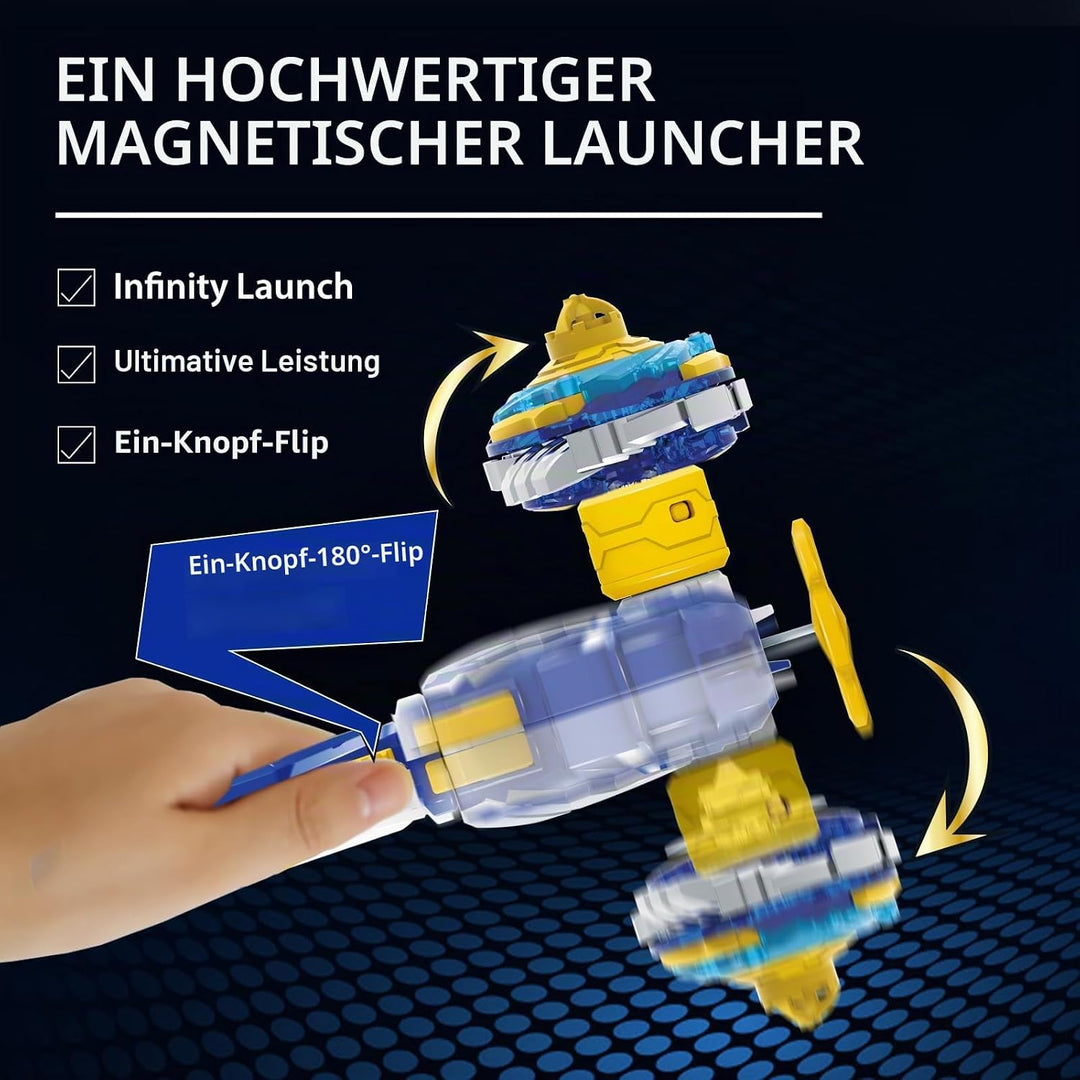 Infinity Nado Non-Stop Kreisel mit magnetischem Werfer Cracking Panzer, Metallkreisel für Jungen und