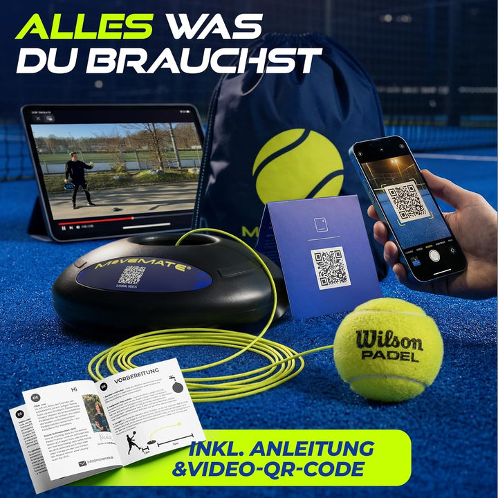 MOVEMATE Padel-Trainer Set mit Wilson® Padelball | innovatives Ballspiel für Draussen, im Garten, im