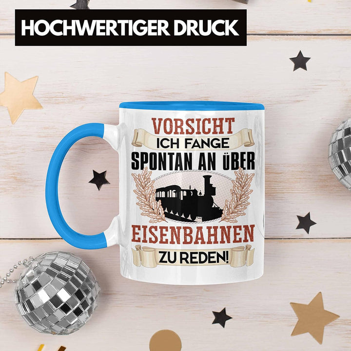 Trendation - Eisenbahner Tasse Geschenk für Modelleisenbahn-Fans Geschenkidee Ich Fange Spotan An Üb