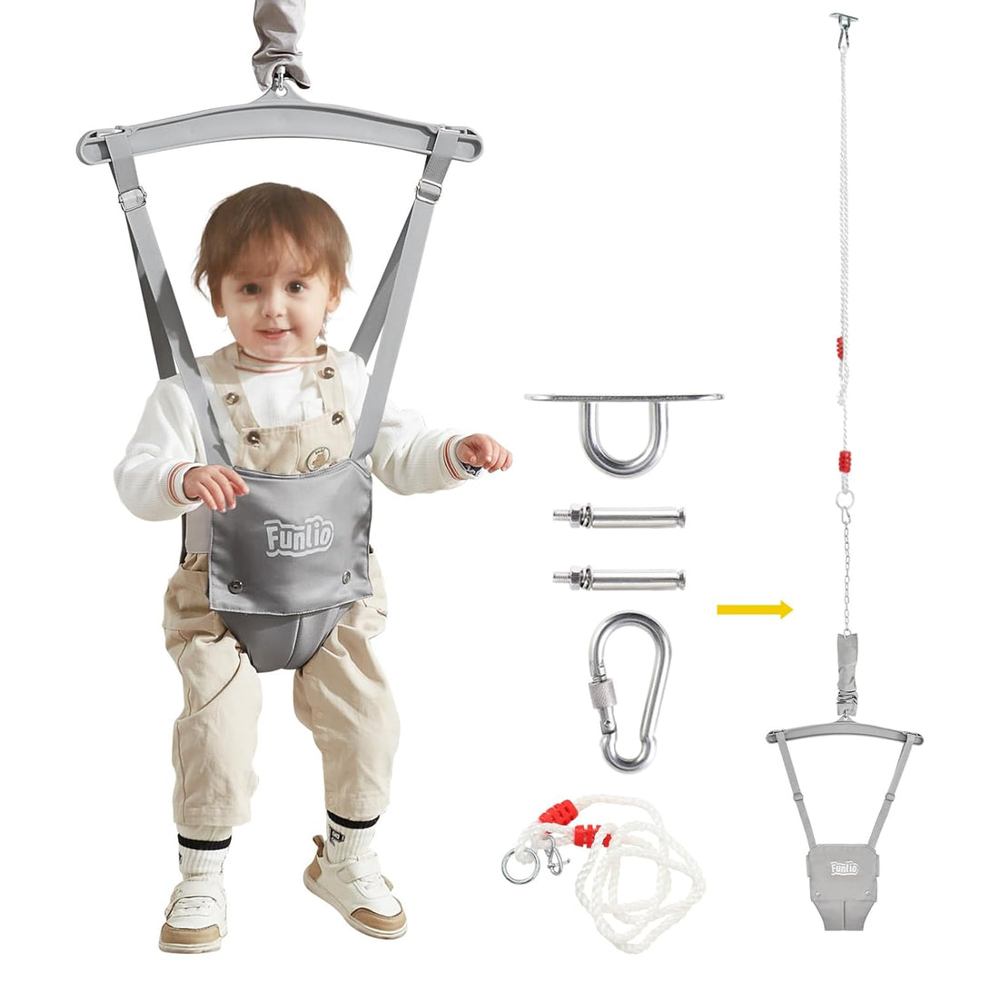 FUNLIO Baby Türhopser mit Deckenhaken für 6–24 Monate, Baby Hüpfschaukel für Drinnen und Draussen, K