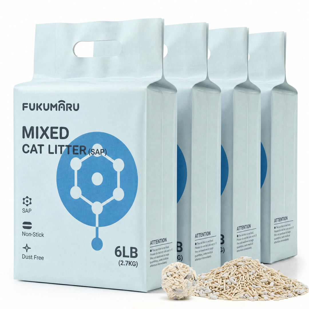FUKUMARU Tofu Katzenstreu 10.8kg, schnell klumpendes Katzenstreu mit super saugfähigem Material, sof