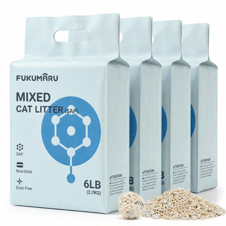 FUKUMARU Tofu Katzenstreu 10.8kg, schnell klumpendes Katzenstreu mit super saugfähigem Material, sof