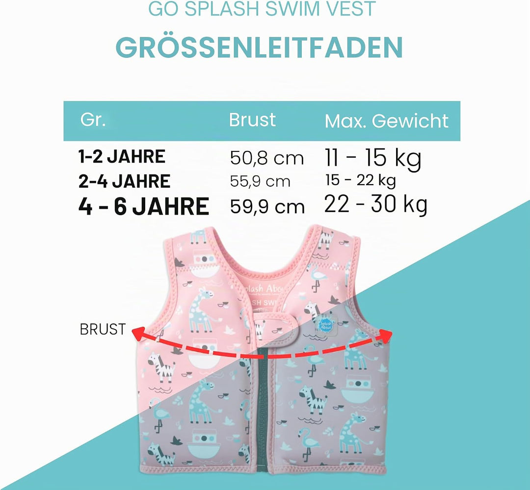 Splash About Go Splash Schwimmweste Pink Ark 1-2 Jahre, Pink Ark 1-2 Jahre