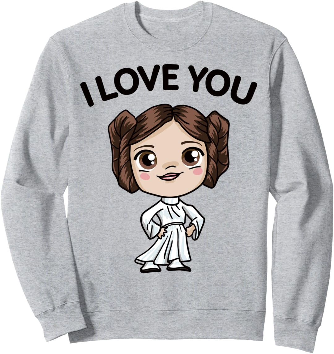 Star Wars Princess Leia I Love You Cute Cartoon Quote Sweatshirt