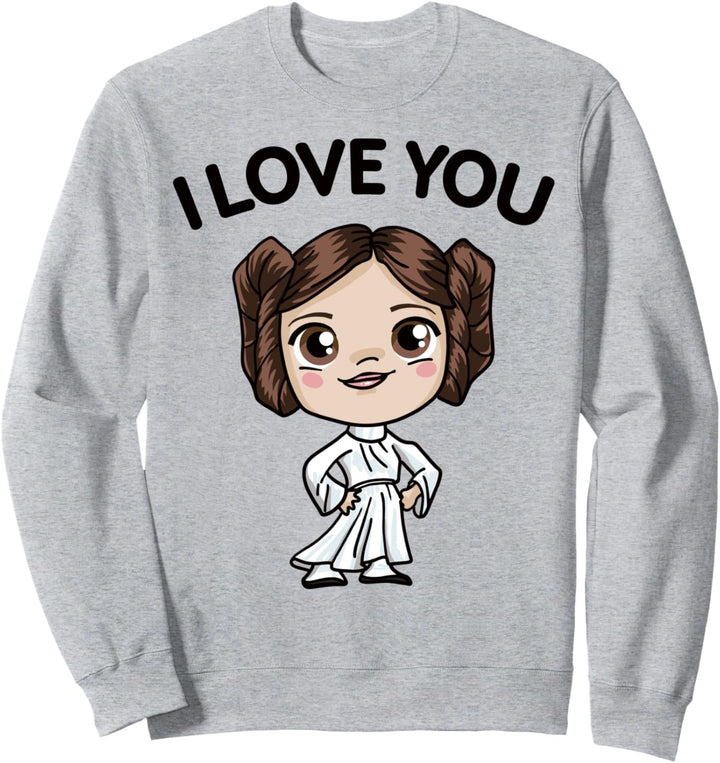 Star Wars Princess Leia I Love You Cute Cartoon Quote Sweatshirt