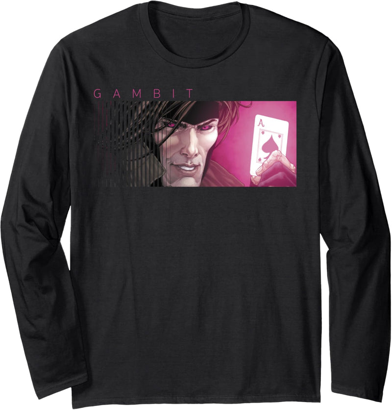 Marvel X-Men Gambit Ace Portrait Langarmshirt