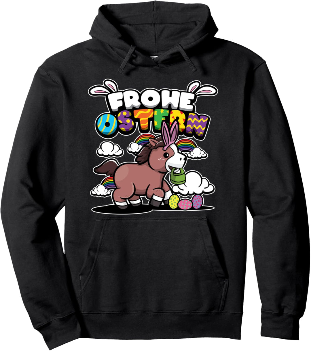 Frohe Ostern - Ostertiere - Süsses getarntes Pferd Pullover Hoodie