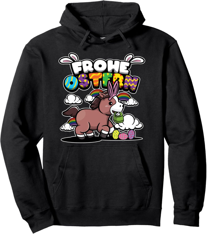 Frohe Ostern - Ostertiere - Süsses getarntes Pferd Pullover Hoodie