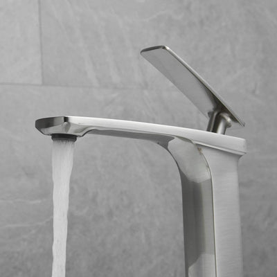 Waschbecken Wasserhahn Monoblock Beckenhahn mit hohem Körper, Premium Messing Einhand-Einlochlochhah