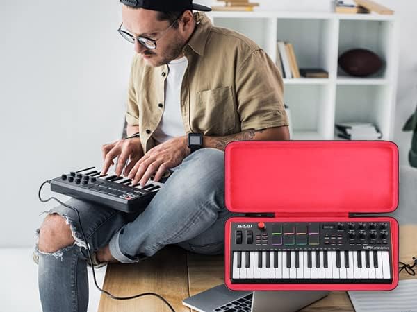co2CREA Hart Reise Schutz Hülle Etui Tasche für AKAI Professional MPK Mini Plus 37-Tasten USB MIDI K