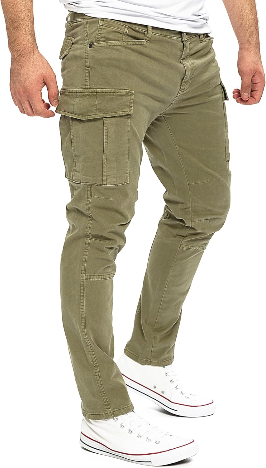 Yazubi Jayden - Herren Cargo Hose - Baumwoll Cargo Jeans 28W / 32L Grün (Dusky Green 170517), 28W /