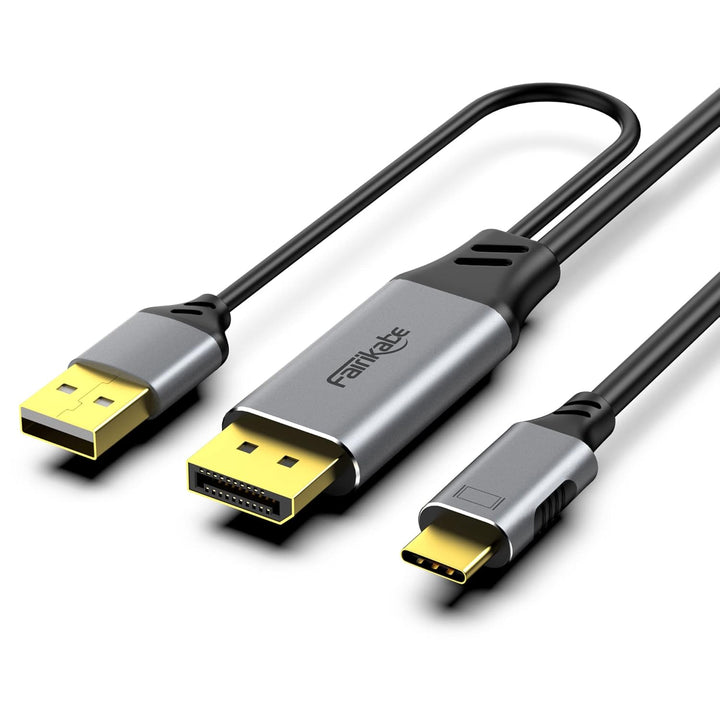 fairikabe DisplayPort auf USB C 4K60Hz, unidirektionale DisplayPort-Quelle auf USBC-Ausgang (Stecker