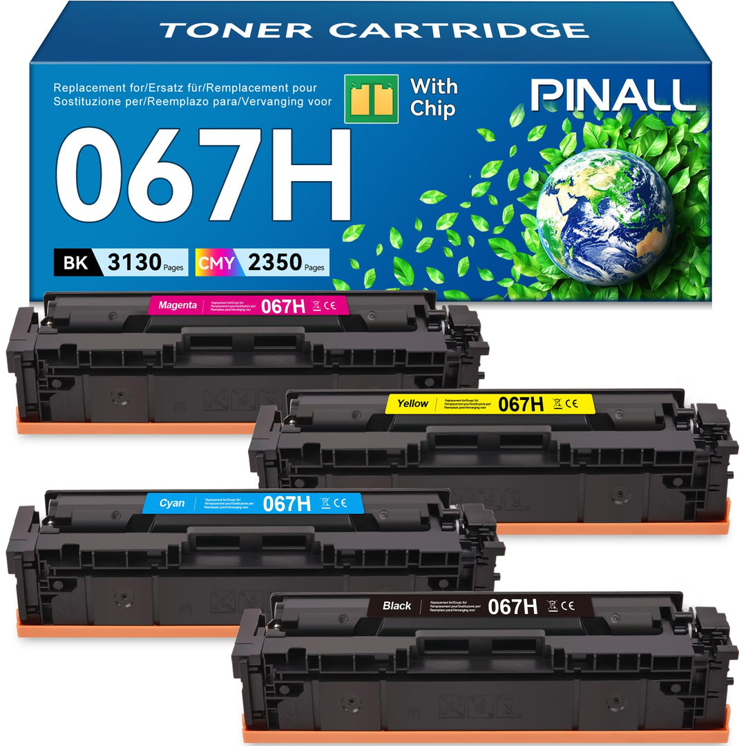 PINALL 067 Kompatible Tonerkartusche für Canon 067 067H für i-SENSYS LBP633cdw LBP631cw MF655cdw MF6