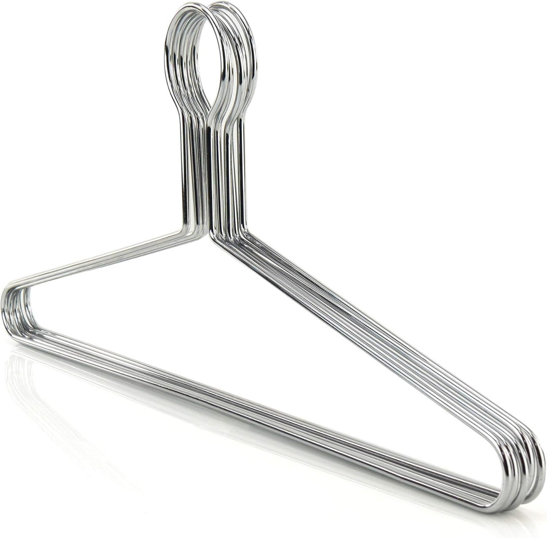 Hangerworld 10 Robuste Sicherheits-Kleiderbügel 43cm Chrom Hotel-Kleiderbügel für schwere Kleidung 4