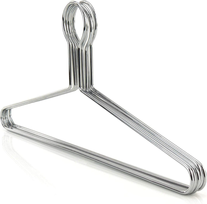 Hangerworld 10 Robuste Sicherheits-Kleiderbügel 43cm Chrom Hotel-Kleiderbügel für schwere Kleidung 4
