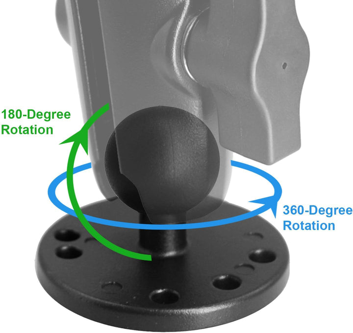 1 Zoll/B-Grösse / 25mm Kugelhalterung aus Aluminiumgusslegierung, AMPS-Loch-Rundplattenbasis, Kompat