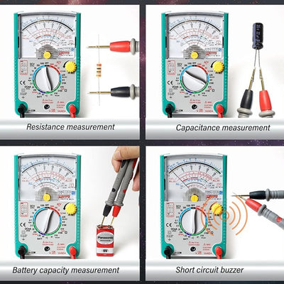 Analoges Multimeter, Voltmeter, Amperemeter, Zeiger-Multimeter-Tester, Analoges Voltmeter, Spannungs