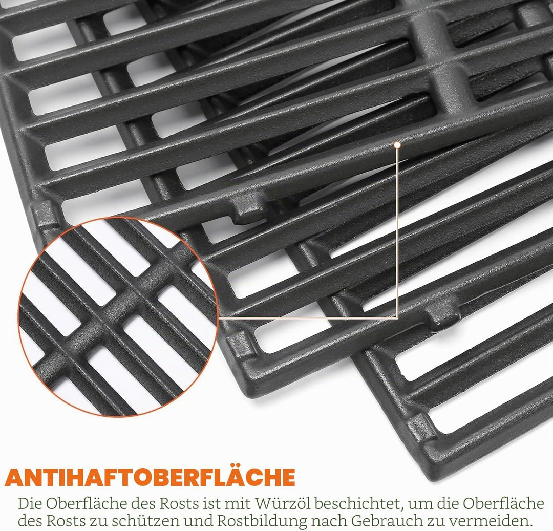 QuliMetal 7637 44,5 cm Gusseisen-Grillplatte und Grillrost als Ersatzteil für Weber Spirit E210 E220