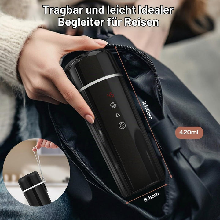 Wasserkocher für Auto, 12V 24V Wasserkocher Cup für LKW Taxi, 420ml Tragbarer Schneller Fläschchenwä