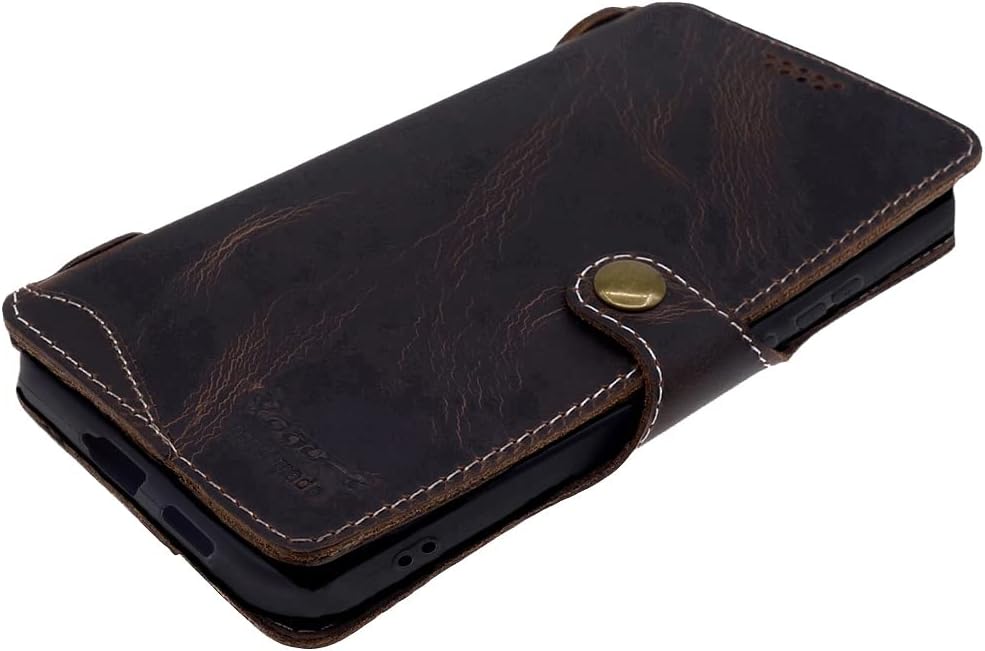Yogurt Handyhülle für Samsung Galaxy S21 FE 5G, Hülle Echtleder Case Ledertasche Lederhülle für Sams