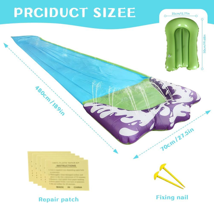 Wasserrutsche, 480*70cm Wasserrutsche Garten für Kinder, Wasserrutsches Garten mit Ersatzteile, Somm