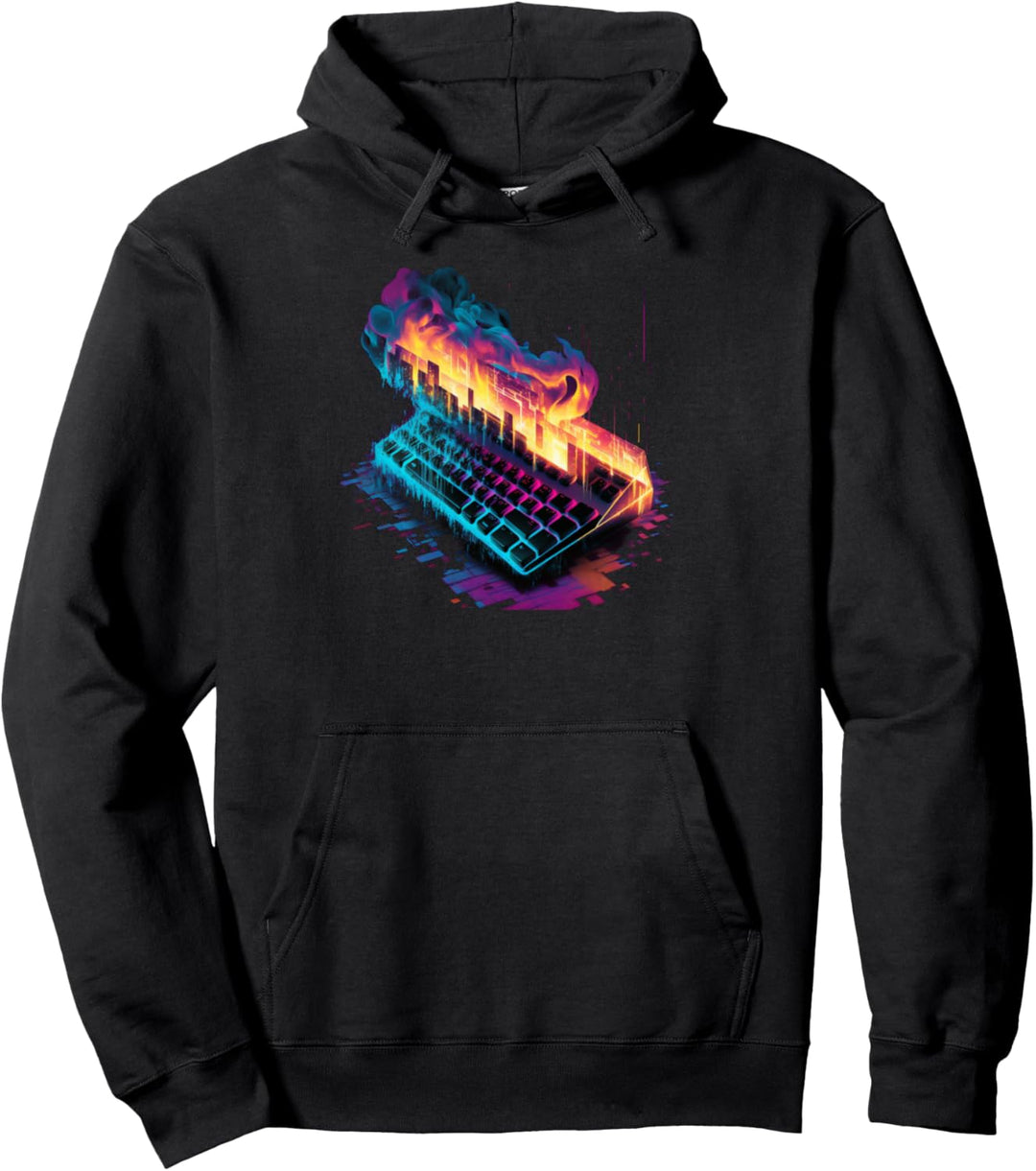 Gaming-Tastatur auf Feuer Pullover Hoodie