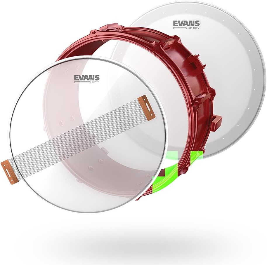 Evans Snare Drum Tune Up Kit - 14 Zoll Snare Drum Heads - HD Dry and Clear Resonant Drumheads - EQ P