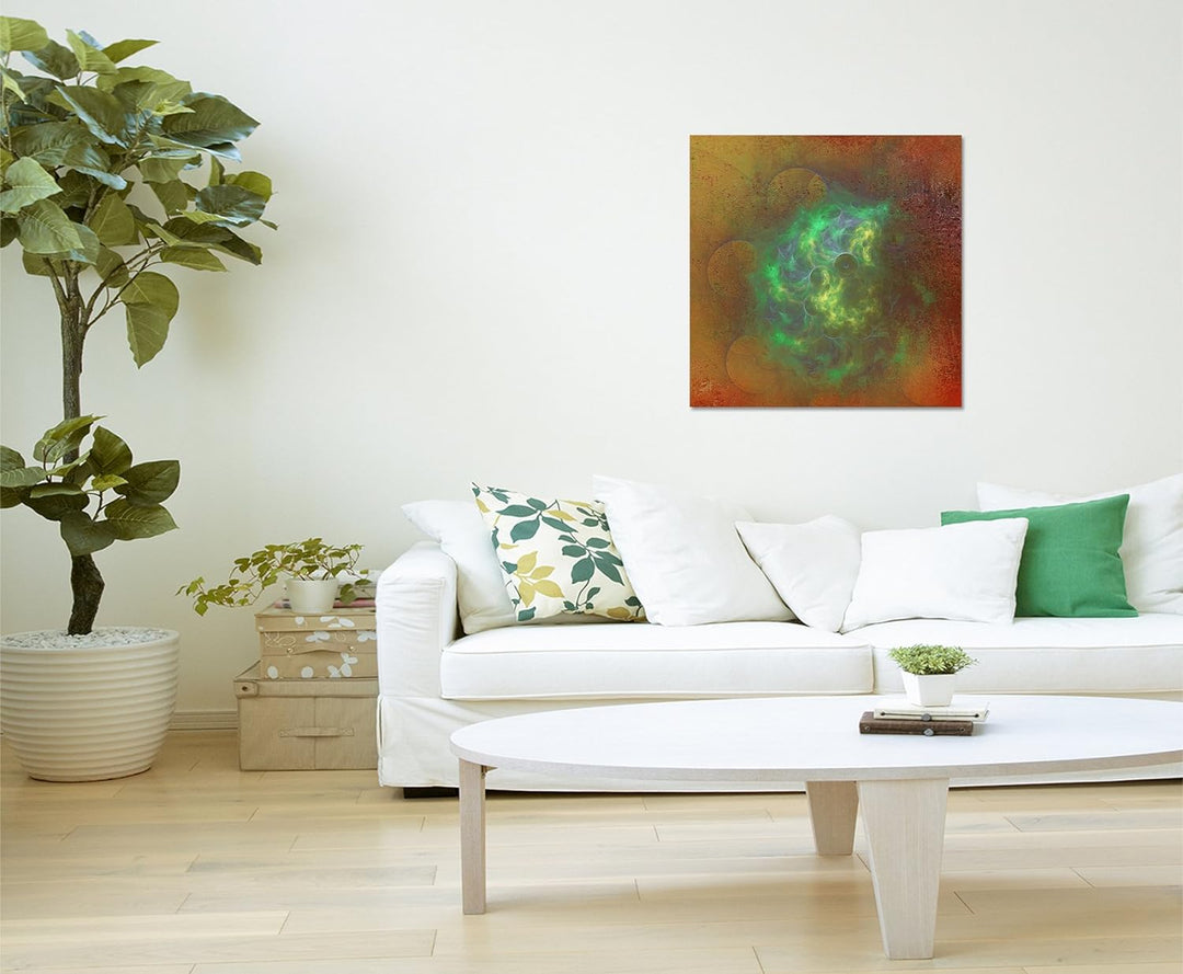 Paul Sinus Art Modernes Wandbild Abstrakt020_60x60cm Abstrakte Kunst Kunstdruck auf Leinwand Zeitlos