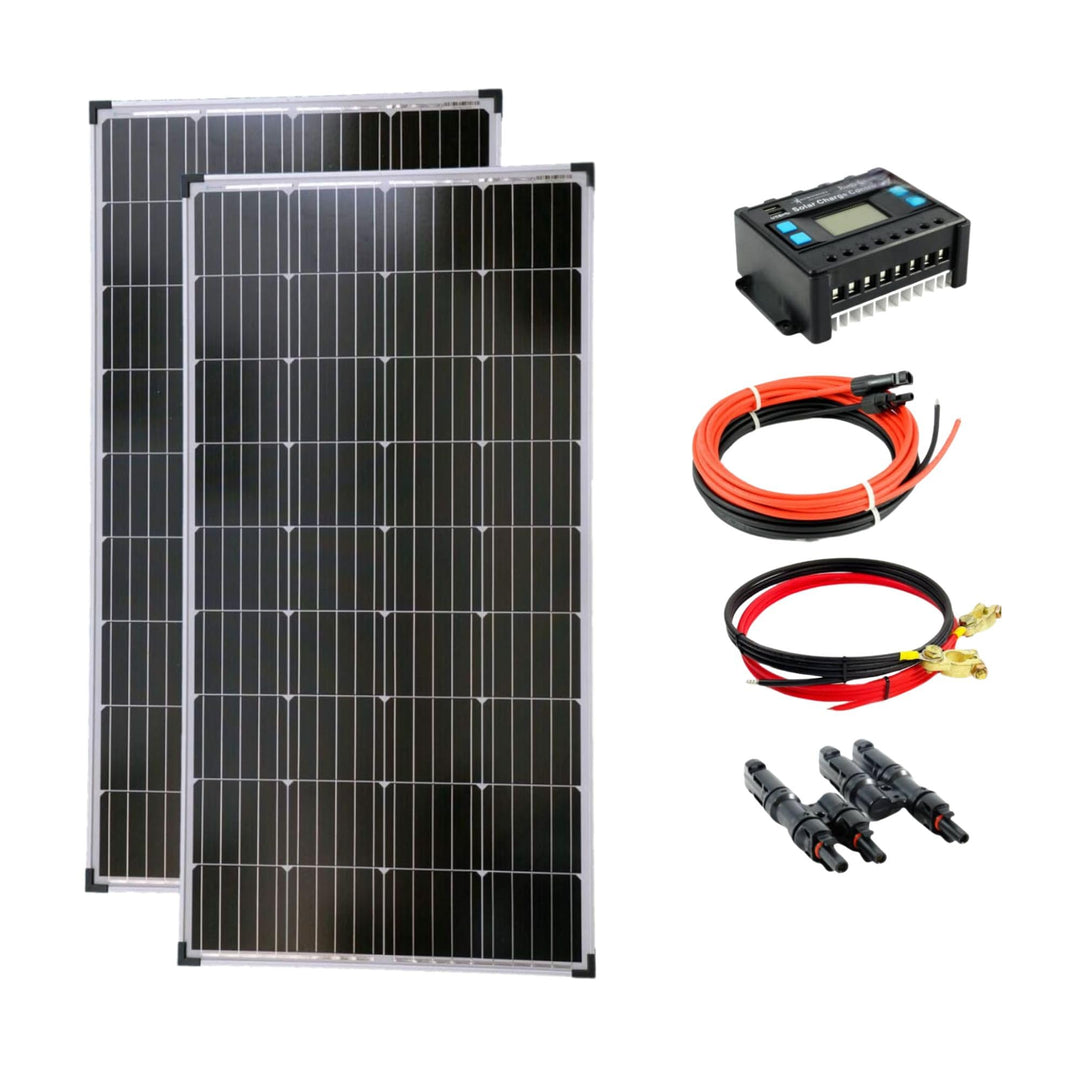 solartronics Komplettset 2x130 Watt Solarmodul Laderegler Photovoltaik Inselanlage
