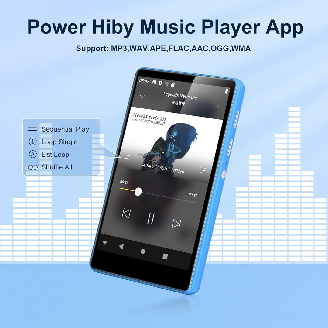 80GB MP3 Player with Bluetooth and WiFi, SWOFY 4.0 Inch Touchscreen MP3 MP4 Player, Portable Stereo,