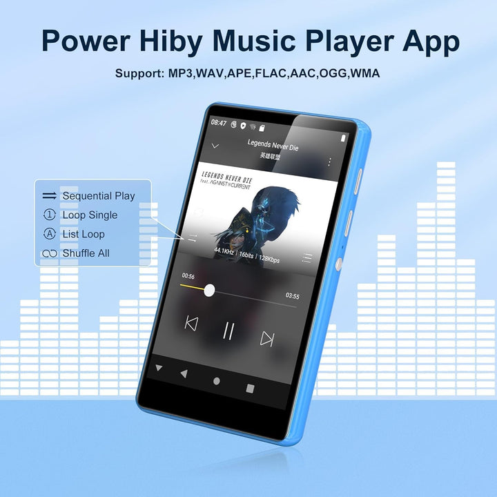 80GB MP3 Player with Bluetooth and WiFi, SWOFY 4.0 Inch Touchscreen MP3 MP4 Player, Portable Stereo,