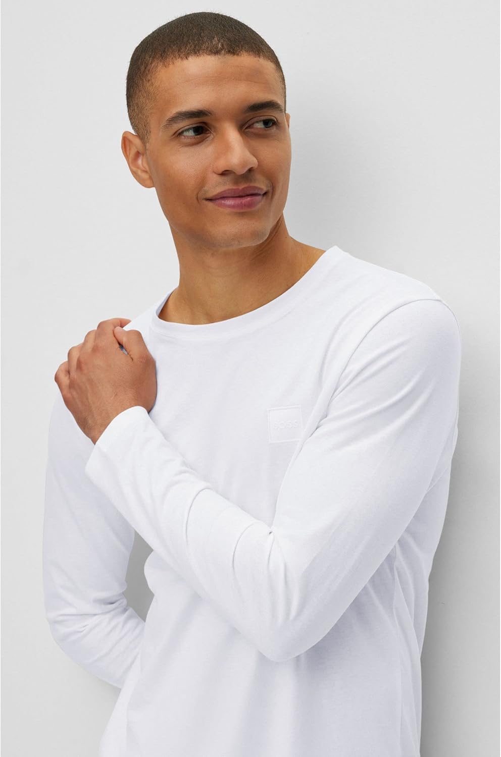 BOSS Herren Tacks T-Shirt aus Baumwoll-Jersey mit Logo-Aufnäher XS White100, XS White100