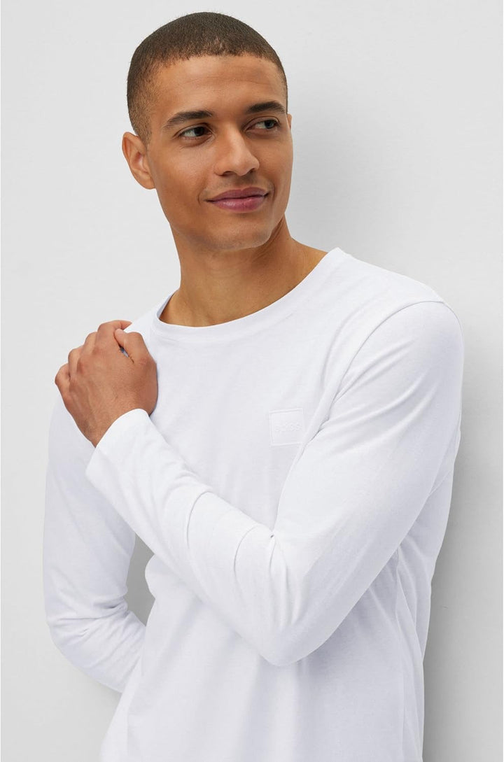 BOSS Herren Tacks T-Shirt aus Baumwoll-Jersey mit Logo-Aufnäher XS White100, XS White100
