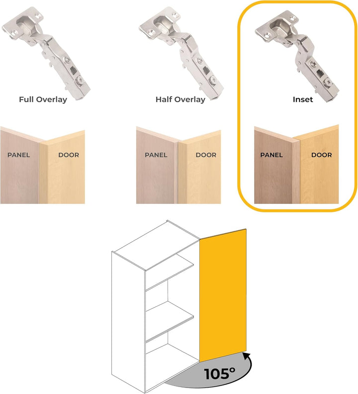 Emuca 1011507 Pack aus 20 Topfscharnieren Ø35mm 100° mit sanftem Verschluss für aneinanderstossende