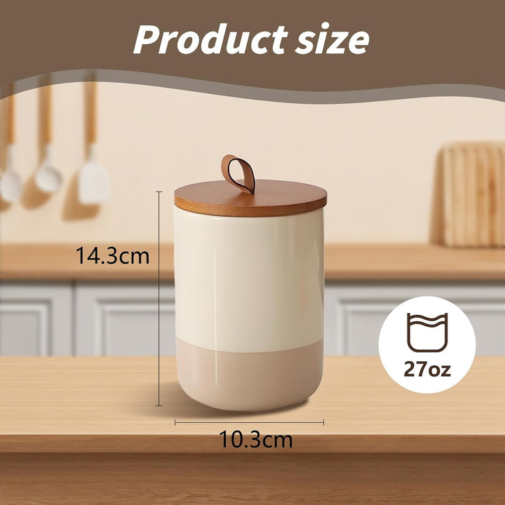 Simcat 800ml Keramik Kaffeebohnen Behälter Vorratsdosen mit Deckel Luftdicht für Kaffee Zucker Tee G